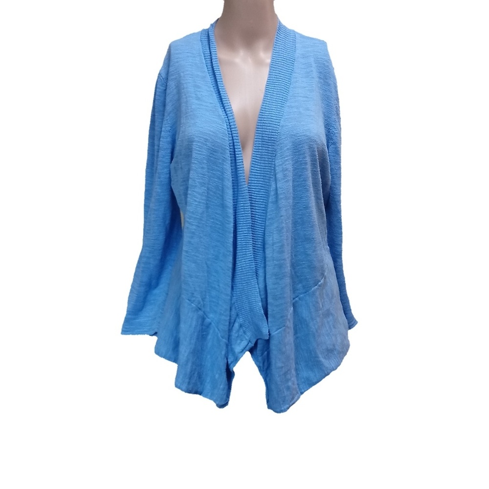 Kasper Wrap Shrug asymmetrical Open Front Blue Md - Picture 8 of 8